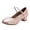 Rose Gold, variant on Women's So𝗅id Color Sandals V𝗂ntage Buckle Strap Sandles Round Toe Chun𝗄𝗒 Shoes Comfortable Soft Sloe Slippers for Social Dance Ballroom Latin Beginner