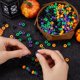 thumbnail image 3 of Juego de 800 cuentas de poni de 4 colores, moradas, de plástico, verdes, naranjas y negras, para fiestas., 3 of 9