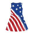 thumbnail image 4 of Bysome Girls Dresses Star Striped Print Sleeveless Crew Neck Dress Smooth Girls Dresses Size 3-4 Years Blue, 4 of 4