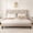 Beige, variant on Frostbloom King Size Linen Upholstered Platform Bed Frame with Adjustable Headboard, Beige