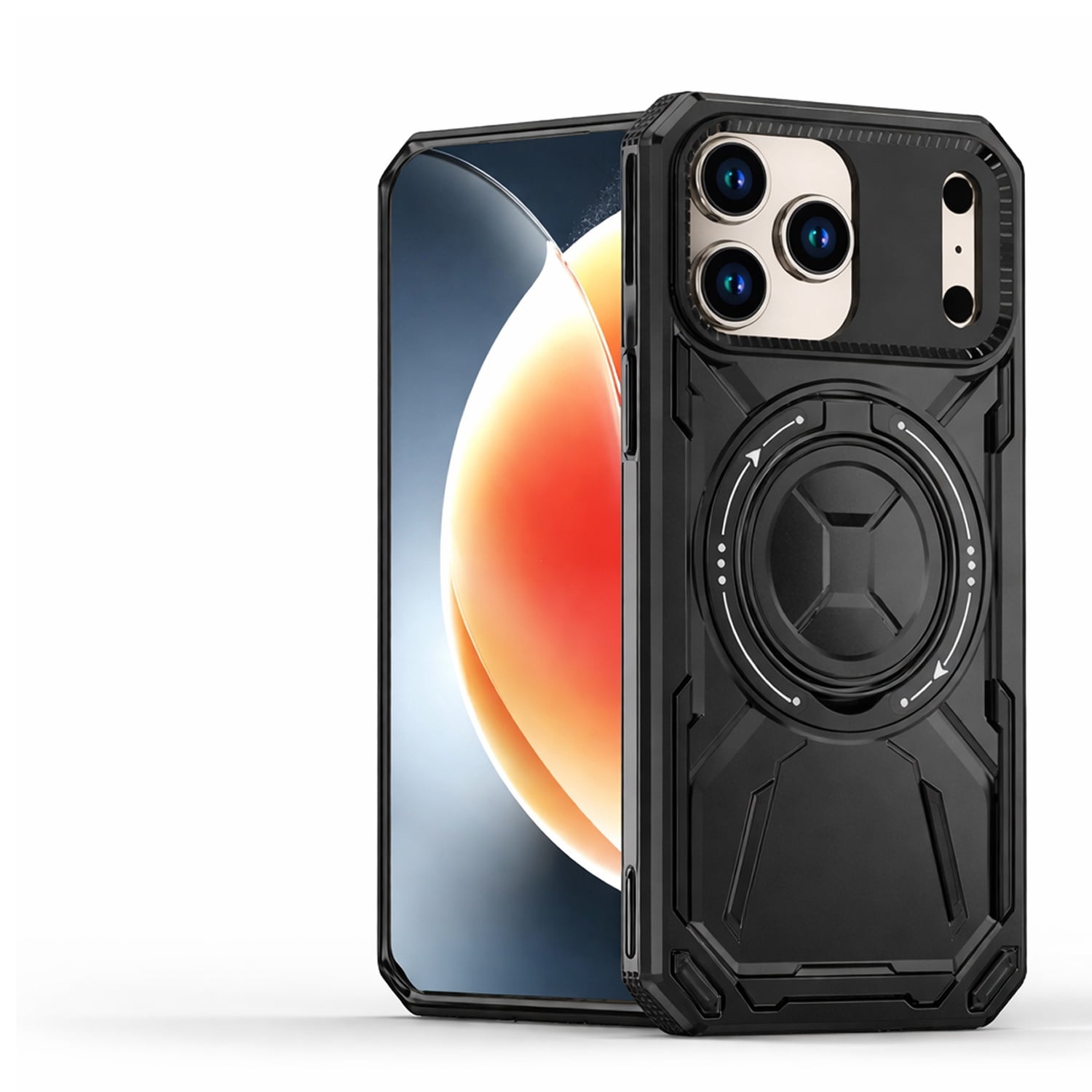Armor Kickstand Case with 360° Rotation & MagSafe for iPhone 17 Pro - Black