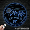 thumbnail image 3 of Craftnamesign Custom Adventure Is Calling Hiking, Mountain Forest Metal LED Light, Hiker Gifts, 3 of 5