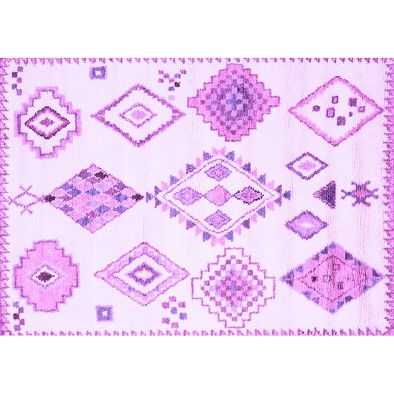 Ahgly Company Indoor Rectangle Solid Purple Modern Area Rugs, 5' x 8'