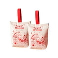 thumbnail image 2 of Christmas Canvas Gift Bags - Reusable Durable Tote with Festive Santa, Snowman & Tree Designs - Gift Packaging for Treats, Small Gifts, and Party Favors - 2 Pack, 2 of 6
