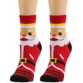 thumbnail image 1 of Chaussettes d'Hiver Mignonnes en Peluche pour Femmes Imprimé de Noël Chaussettes Super Douces Chaudes Chaussettes de Sport Chaussettes Rouges, 1 of 3