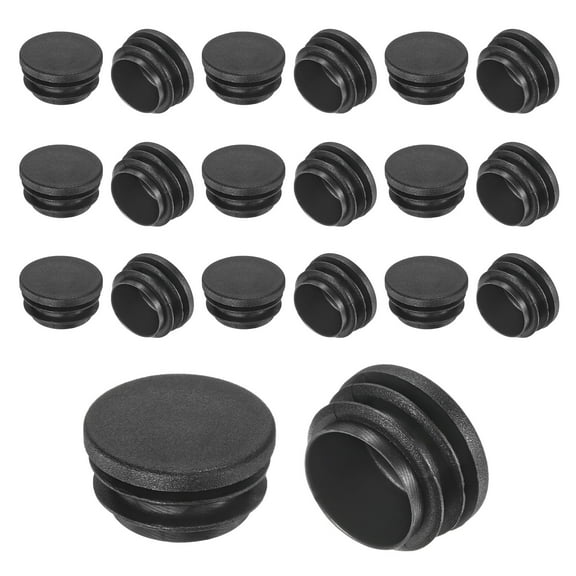 Uxcell 20 Pack Round Plastic Hole Plugs 1.25" Plastic Tubing End Caps for Patio Chairs Fences Metal Tubing Leg Cap
