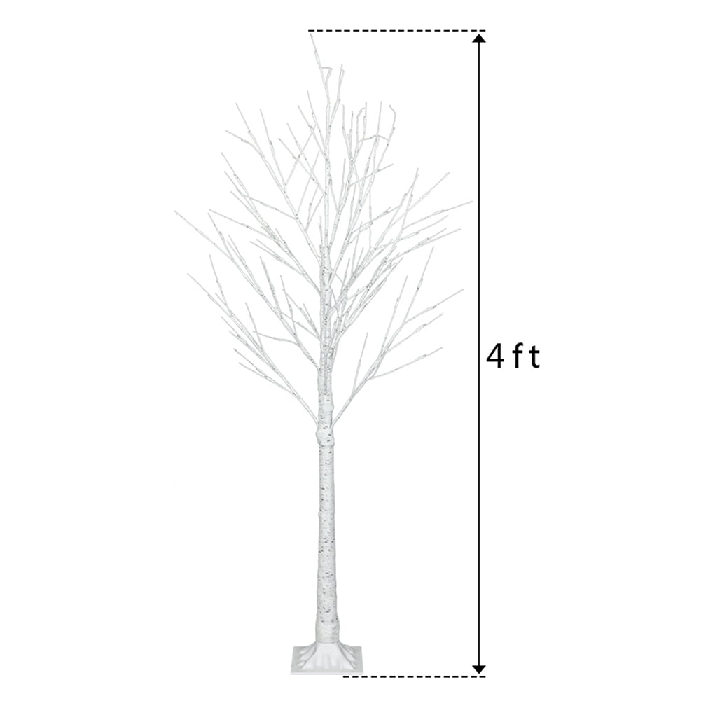 Kadyn 48 LED White Birch Tree Light, Warm White Snowflake Christmas Tree for Wedding, Halloween, Christmas, Jewelry Holder, Party, Home Decoration-4FT Kadyn 48 LED White Birch Tree Light, Warm White Snowflake Christmas Tree for Wedding, Halloween, Christmas, Jewelry Holder, Party, Home Decoration-4FT