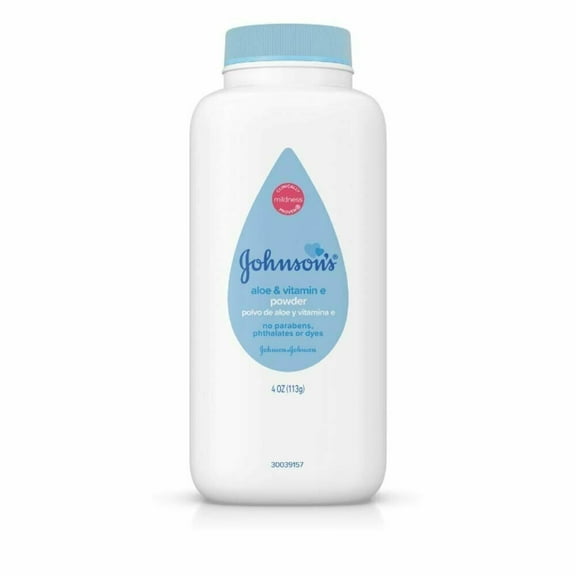 Johnson's Baby Powder Soft Skin Soothing Aloe & Vitamin E, 4oz, 2-Pack
