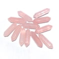 thumbnail image 2 of 1 pieza de varita de cuarzo rosa pequeña con puntas DT, cristal hexagonal, piedra natural, curación mineral, Reiki, decoración de la habitación del hogar, bricolaje, para colgante, regalo, 2 of 5