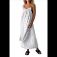 thumbnail image 3 of Vestido de Algodón de Verano para Mujer, Estilo Bohemio, Informal, con Tirantes Finos Ajustables, Espalda Descubierta y Volantes, Corte Holgado y Fluido. XL, 3 of 7