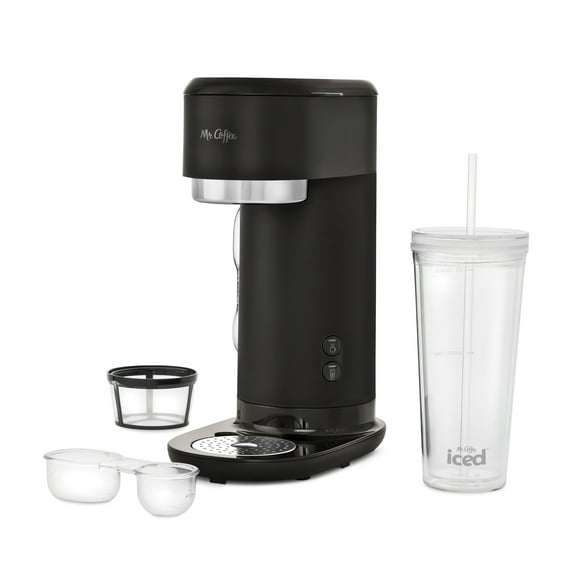 Mr. Coffee Single-Serve Iced and Hot Coffee Maker with Reusable Tumbler and Coffee Filter