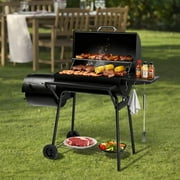 UBesGoo Charcoal Grill Portable BBQ Grill and Offset Smoker Steel BBQ Pit Outdoor for Camping, Black