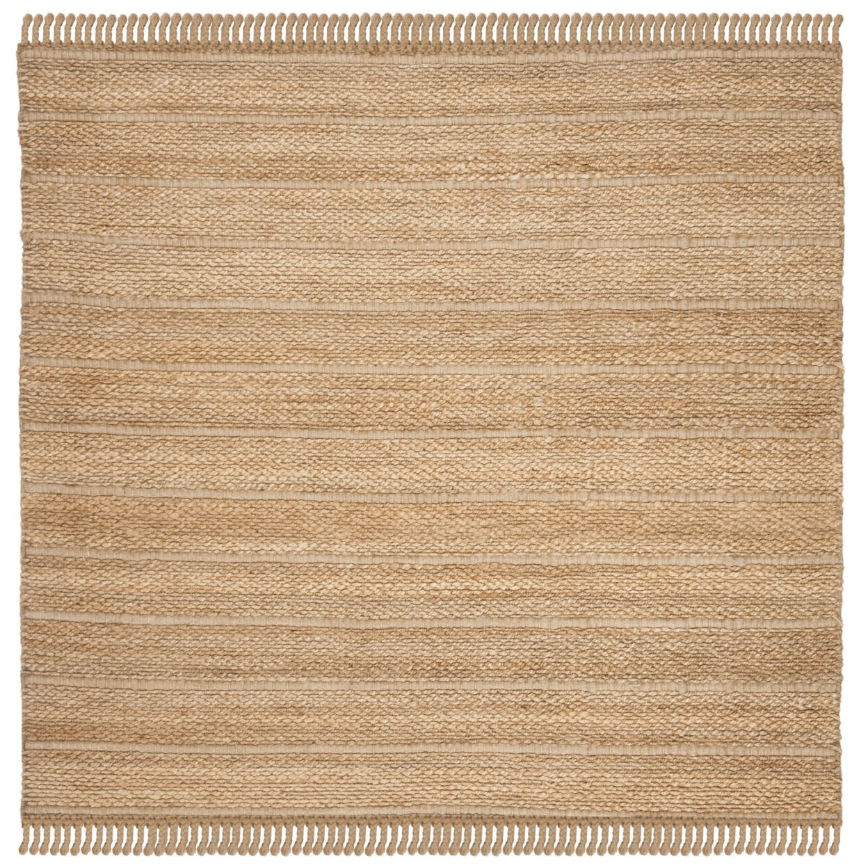 SAFAVIEH Natural Fiber Carrie Braided Area Rug, Natural/Light Grey, 5' x 8'