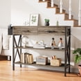 thumbnail image 5 of Aiho 39" Entryway Table with 2 Drawers, Modern Console Table with 3 Tier Storage Shelves, Sofa Table for Livingroom, Entruway, Small Spaces, Gray, 5 of 11