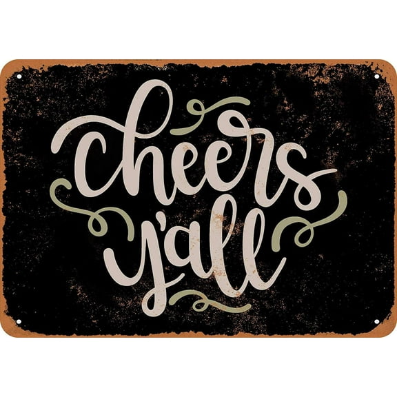 Retro Decor Tin Signs,“Cheers - greeting Sign”,for garage,bar,restaurant,living room,bedroom,kitchen,cafe,bar,8×12inch
