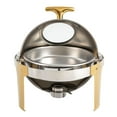 thumbnail image 5 of 6.3 Quart Roll Top Chafing Dish Set Round Stainless Steel Buffet Warmer Chafer, 5 of 18
