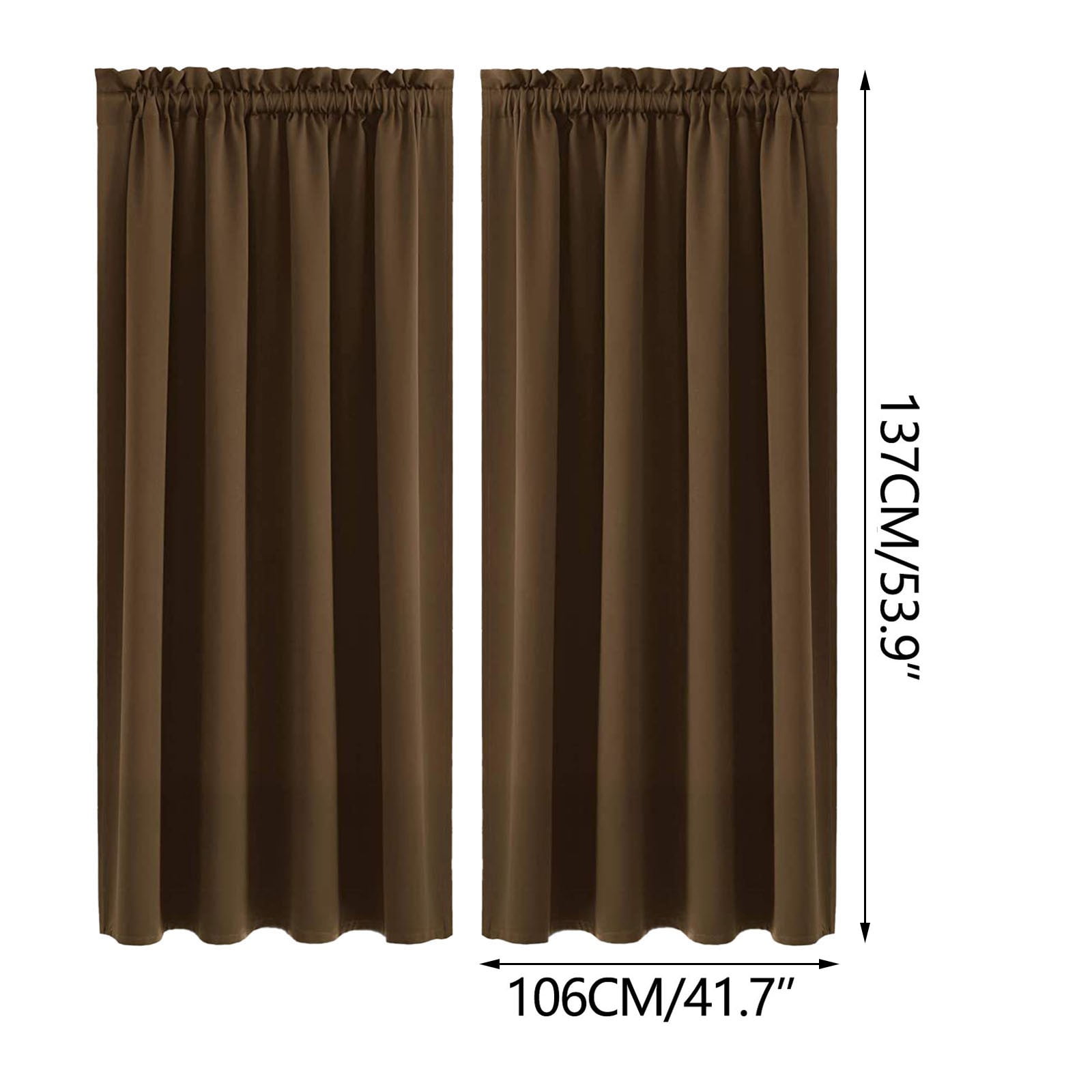 Blackout Curtains, Thermal Insulated, for Bedroom and Living Room Curtains, Rod Pocket Curtain Panels, 41.7x54 Inch, 1Pcs
