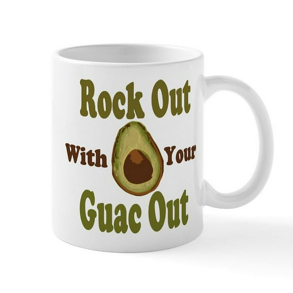 CafePress - Rock Out With Your Guac Out Mug - 11 oz Ceramic Mug - Novelty Coffee Tea Cup