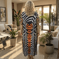 thumbnail image 3 of Oussum Women's Plus Size Animal Print Maxi Kaftan Dress, Loose V-Neck Beach Cover Up Resort Lounge Caftan, Multicolor, 3 of 4