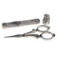 thumbnail image 1 of 3pcs / Set Tijeras de material acero Inoxidable de Plata Vintage Y Dedal para Coser, 1 of 9