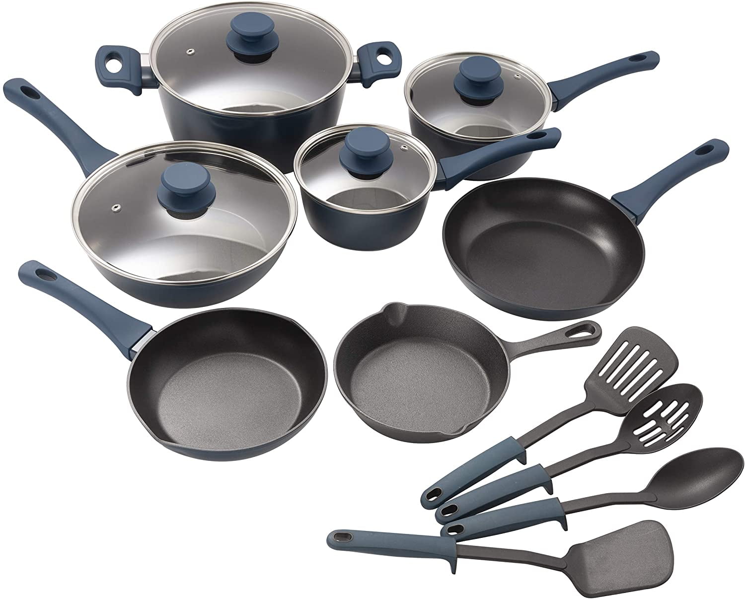 blue induction pan set