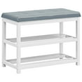 thumbnail image 1 of Gymax 2-Tier Wooden Shoe Rack Bench w/Padded Seat for Entryway Bedroom White, 1 of 10