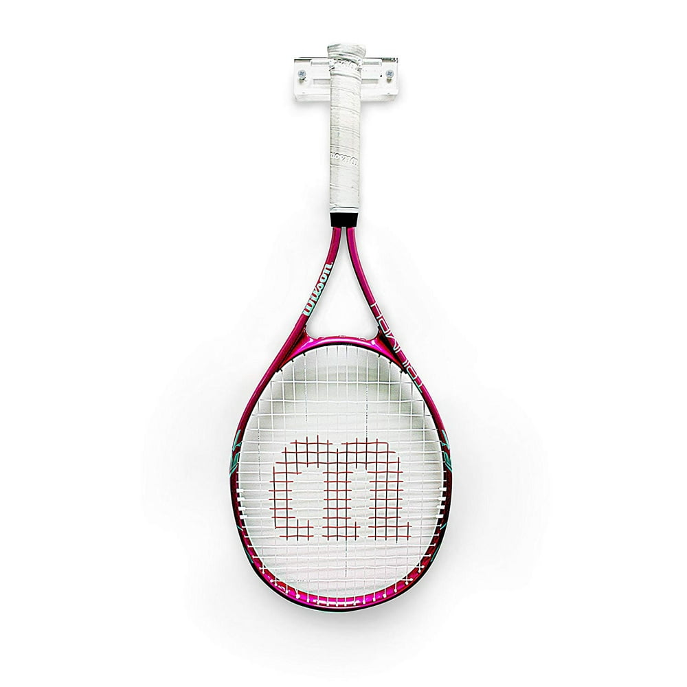 Deluxe Clear Acrylic Vertical Tennis Racquet Wall Mount Bracket (A052