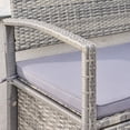thumbnail image 6 of Gabrielle All-weather Resin Wicker Lounge Patio Sofa Storage Bench in Grey with Cushion, 6 of 7