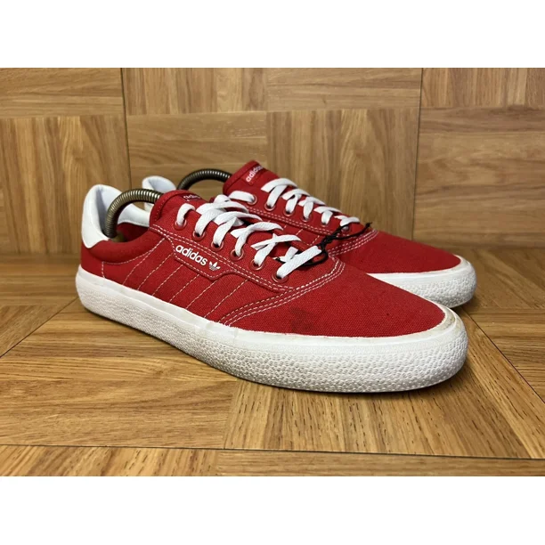 RARE?? Adi-das 3MC Skateboarding Sz 9 G28193 SCARLET Red White Men's Shoes