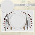 thumbnail image 3 of Ambesonne Pug Place Mats Set of 4, Native Style Bonnet Dog, Standard Size, Red Black Tan, 3 of 6