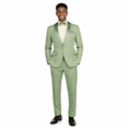 thumbnail image 2 of Men’s Slim‑Fit Stretch Tuxedo Set with Bow Tie, Built‑In Pocket Square & Socks-Sage 48L, 2 of 6
