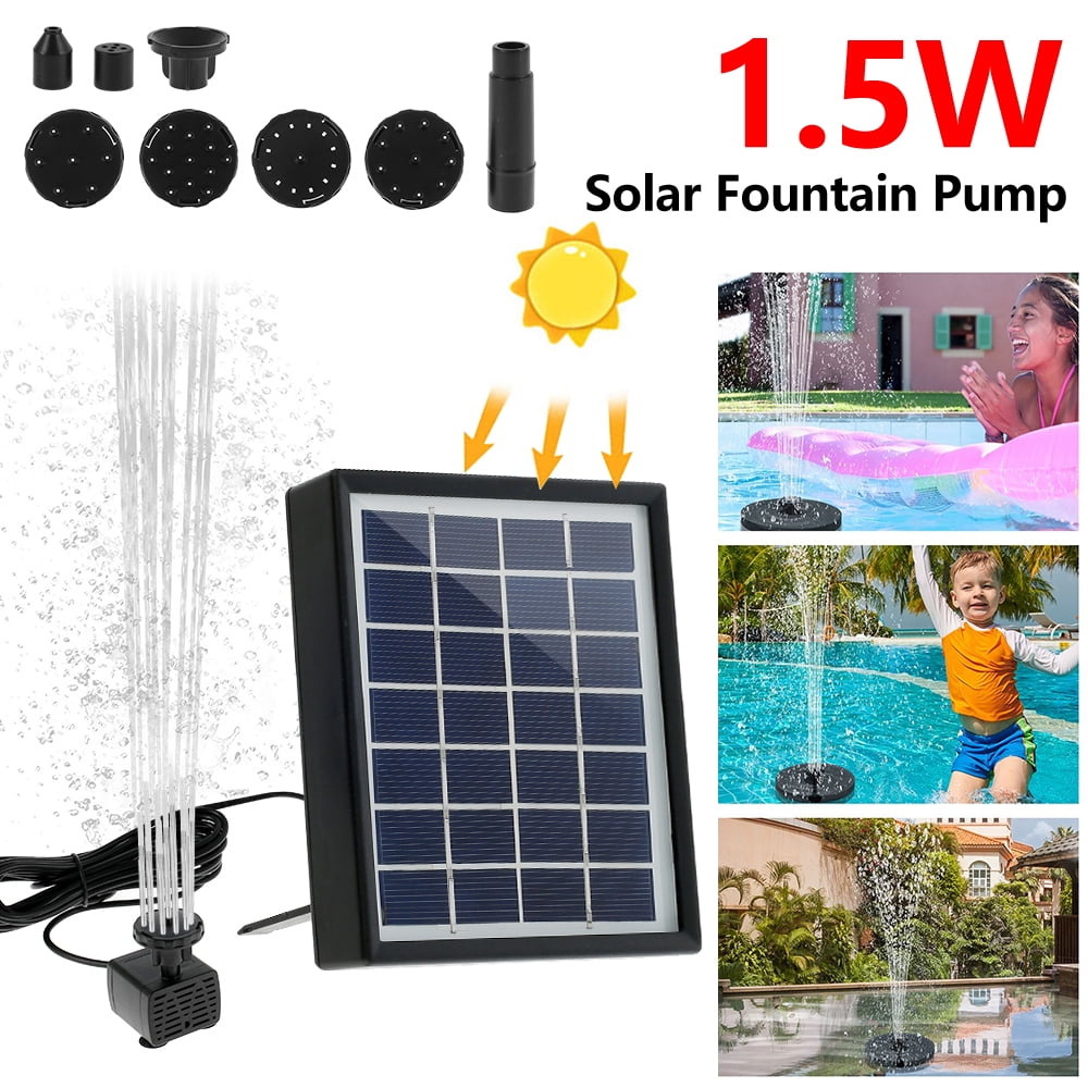 LED Solar Panel Powered Water Feature Pump Garden Pool Pond Aquarium Fountain UK