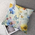 thumbnail image 7 of nygtbtfer Blue Yellow Flowers Throw Pillow Cover Set of 2 Square Decorative Cushion Rustic Wildfloral Summer Seasonal Decor Pillowcase for Couch Sofa Bedroom Car White, 7 of 7