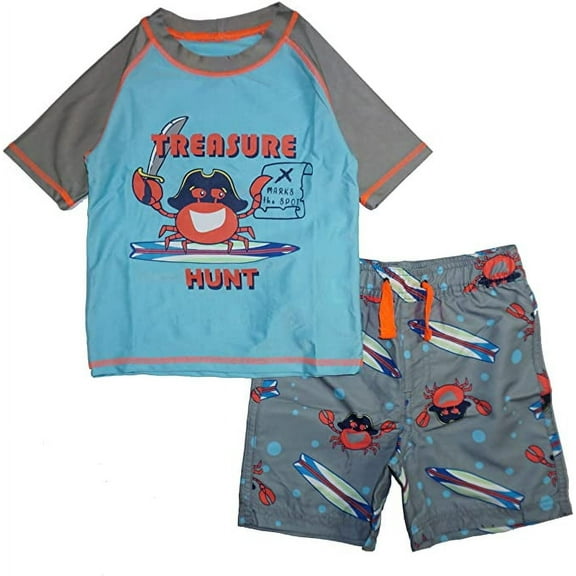 Quicksand Boy's Rash Guard & Swimsuit Trunks 2-Piece Set, Sizes 12 Months