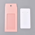 thumbnail image 1 of 5 Sets Pink Cardboard Paper Jewelry Boxes 6.06x2.64 Inch Presentation Box Jewelry Display Case Gift Packaging Boxes Necklace Earring Jewelry Set Cards Clear PVC Window for Women Wedding, 1 of 2