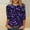 Purple, variant on NTACZA Women Tops Purple 3/4 Sleeve Sequin Crew Neck Pullover Blouses Women's Blouses L