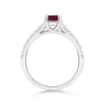 thumbnail image 2 of ANGARA Natural Solitaire Square Ruby Ring with Diamond Accents in 14K White Gold for Women (Size-4mm) | July Birthstone, Birthday, Anniversary, Jewelry Gift for Women | Natural Ruby Ring, 2 of 7