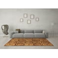 thumbnail image 3 of Ahgly Company Indoor Round Abstract Brown Modern Area Rugs, 5' Round, 3 of 4