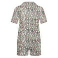 thumbnail image 4 of Birdeem Ensembles de Pyjama pour Femmes 2 Pcs Femmes Décontracté Imprimé Col Rabattu Manches Courtes Blouse Mode Pantalon Court Ensemble de Pyjama, 4 of 12