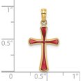 thumbnail image 3 of 14K Yellow Gold Pink Enameled Tapered Cross Charm (19.25 X 13) Made In United States k8634, 3 of 5