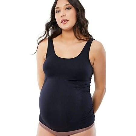 Ingrid & Isabel Basics Belly Support Cami, Maternity, Seamless Tank Top, Black