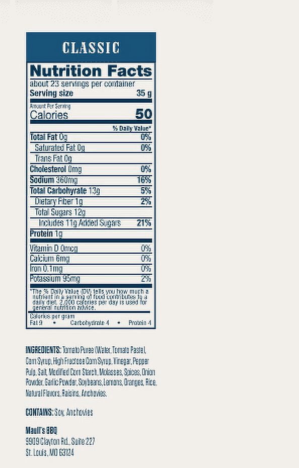 Maull's Classic BBQ Sauce Oldest Sauce In America 18 oz Bottle Original (Pack of 2)