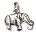 thumbnail image 1 of Sterling Silver 16" 1mm Box Chain Extinct Woolly Mammoth Elephant Pendant Necklace, 1 of 2