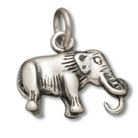 Sterling Silver 16" 1mm Box Chain Extinct Woolly Mammoth Elephant Pendant Necklace