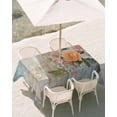 thumbnail image 3 of 60x84 Inch Outdoor Tablecloth with Umbrella Hole Zipper Rectangle Orange Pink Rose Rectangular Tablecloths Outside Waterproof Spring Leaves Wood Retro Pastoral Patio Table Cover for Picnic Party, 3 of 8