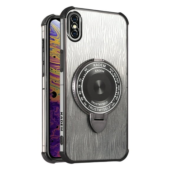 Magnetic Case for iPhone Xs Stand Cover with Makeup Mirror Kickstand Case Slim Silicone TPU Phone Cover with iPhone Xs Shell Shockproof for Women Man Protective Case for iPhone Xs