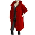 thumbnail image 1 of Women‘s Plus Size Solid Color Button Pocket Recreational Hooded Long Sleeve Windbreaker Coat Tops, 1 of 4
