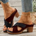 thumbnail image 2 of Dakaela Chunky Heel Sandals for Women 2026 Summer Dressy Slip on Slides Open Toe Arch Support Orthopedic Bridal Party Wedding Shoes Size 6-10 Black, 2 of 9
