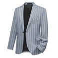 thumbnail image 6 of Cloudstyle Men's Striped Notched Lapel Single-Breasted Blazer, 1-Button Formal Jacket with Back Vent & Functional Pockets, 6 of 10