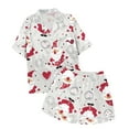 thumbnail image 4 of CAIVO Girls Polka Dots Printed 2 Piece Pajama Sets Lapel Short Sleeve Button Down Shirt With Shorts Children Kids Homewear Nightwear, 4 of 4